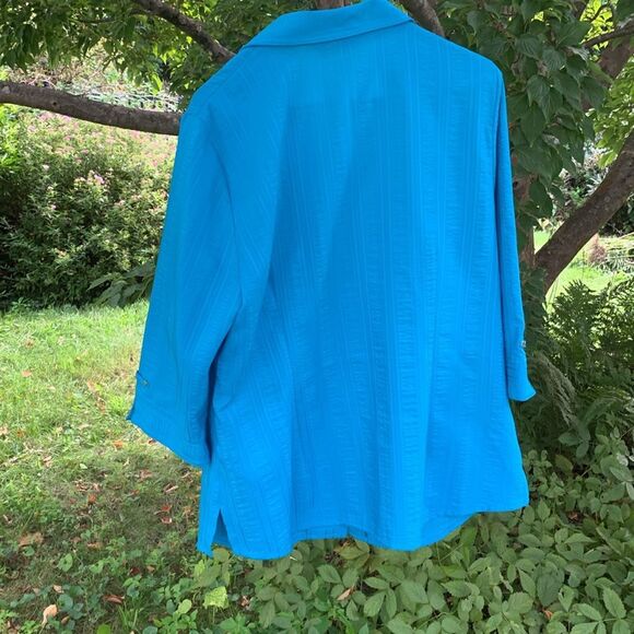 Allison Daley turquoise button down shirt XL - Picture 4 of 5